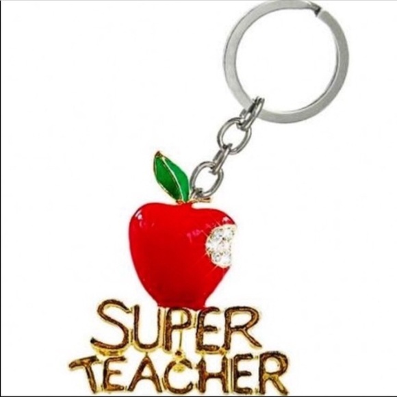 Boutique Accessories - 🛑 SOLD 🛑Super Teacher Half Bitten Apple Keychain